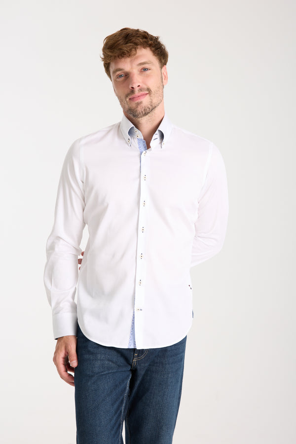 Camicia Uomo Roma Iconic Satin Bianco
