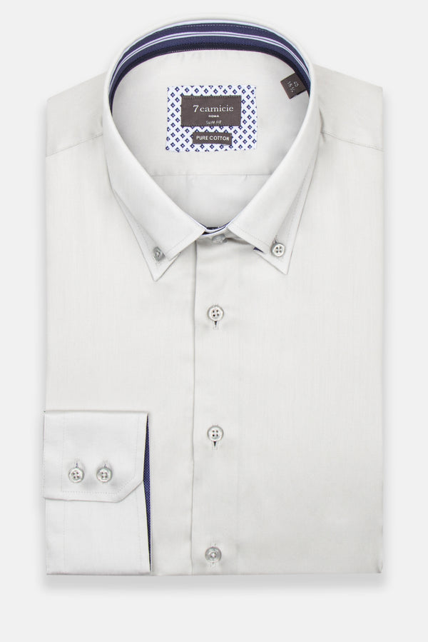 Chemise Homme Roma Iconic Satin Gris