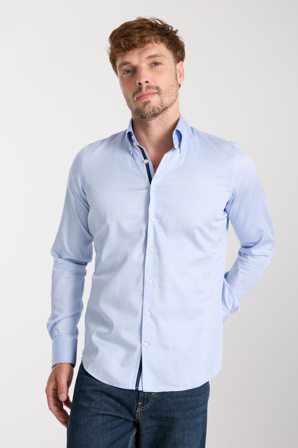 Chemise Homme Roma Iconic Satin Gris