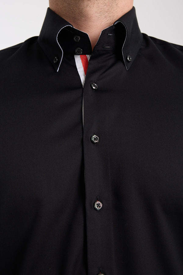 Camisa Hombre Roma Iconic Satin Negro