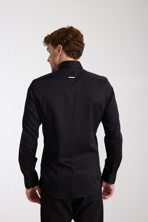 Camisa Hombre Roma Iconic Satin Negro
