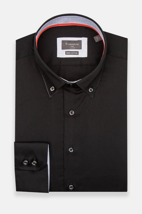Camisa Hombre Roma Iconic Satin Negro