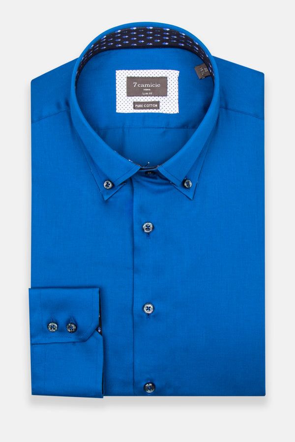 Chemise Homme Roma Iconic Satin Bleu marine