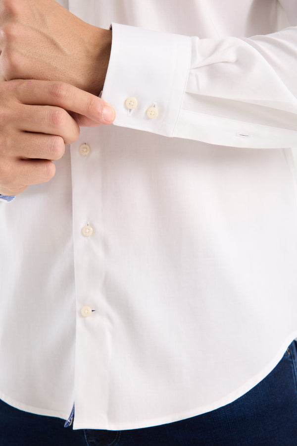 Chemise Homme Roma Iconic Satin Blanc