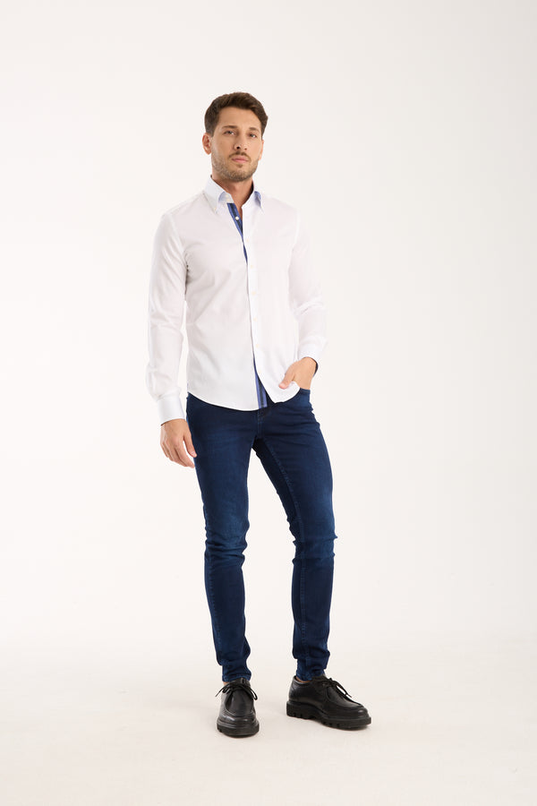 Chemise Homme Roma Iconic Satin Blanc