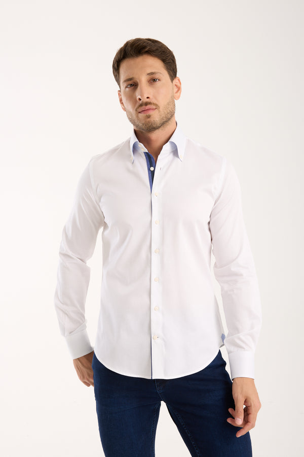 Chemise Homme Roma Iconic Satin Blanc