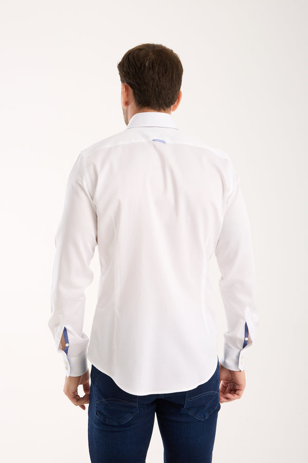 Chemise Homme Roma Iconic Satin Blanc
