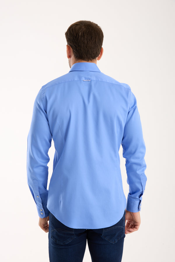 Roma Iconic Herren Hemd Satin Hellblau