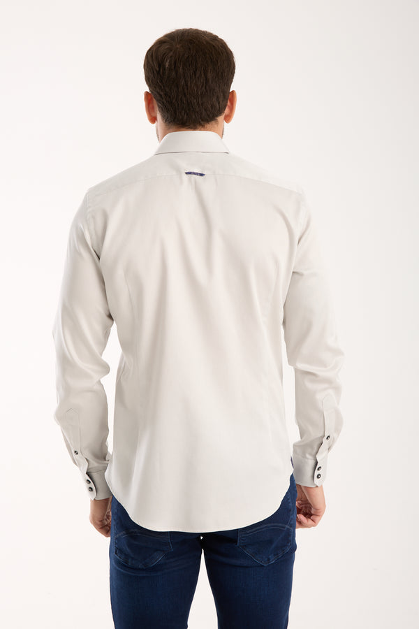 Chemise Homme Roma Iconic Satin Gris
