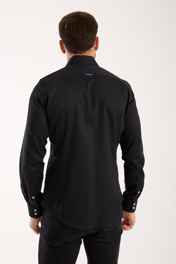 Chemise Homme Roma Iconic Satin Noir