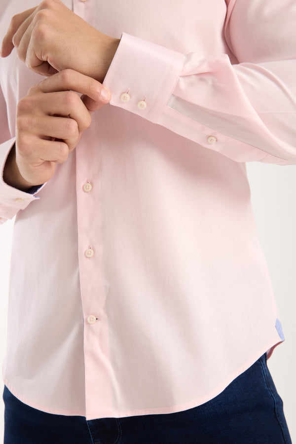 Camicia Uomo Roma Iconic Satin Rosa