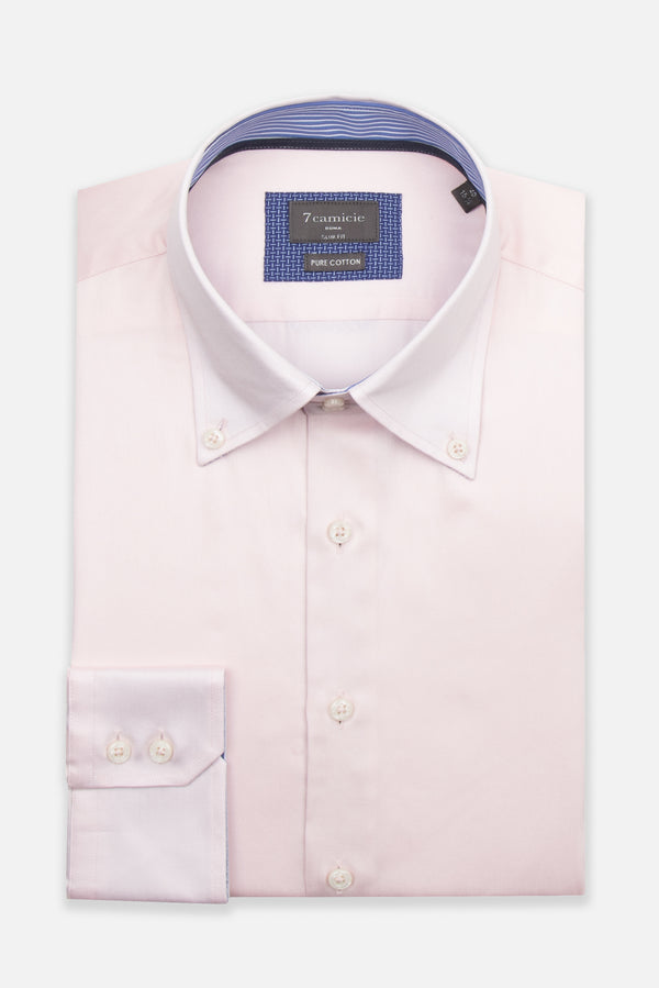 Camicia Uomo Roma Iconic Satin Rosa
