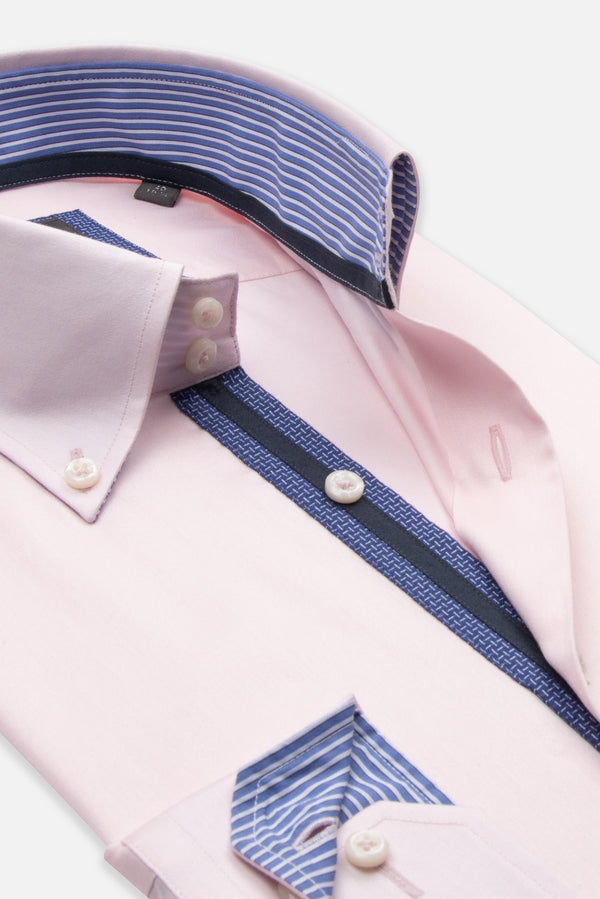 Camicia Uomo Roma Iconic Satin Rosa