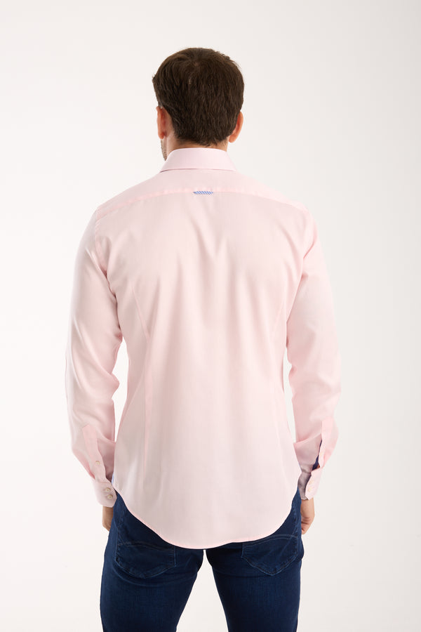 Camicia Uomo Roma Iconic Satin Rosa