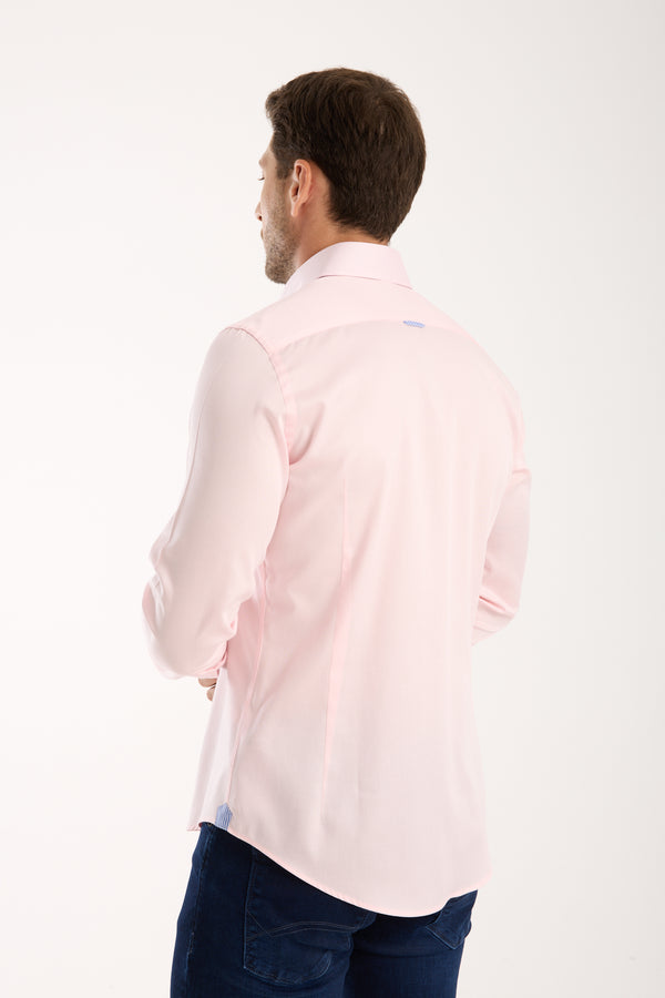 Camicia Uomo Roma Iconic Satin Rosa
