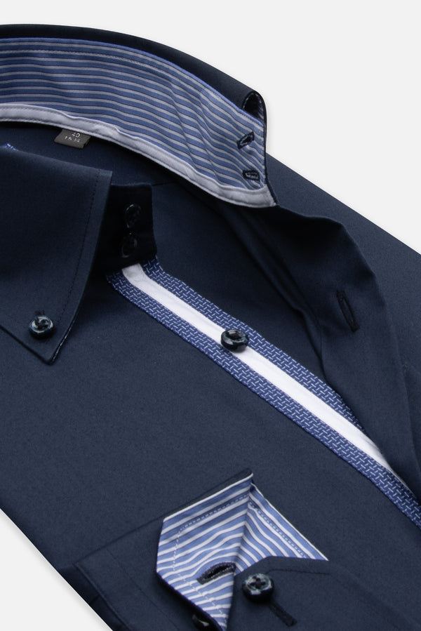 Camicia Uomo Roma Iconic Satin Blu