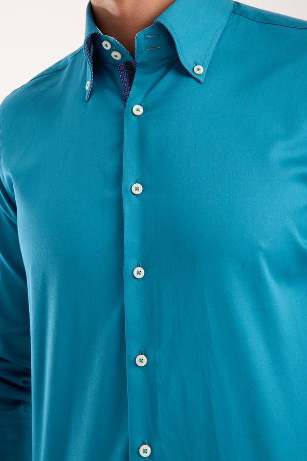 Camicia Uomo Roma Iconic Satin Verde