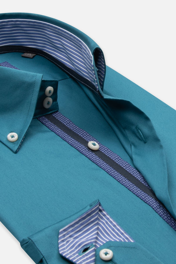 Camicia Uomo Roma Iconic Satin Verde
