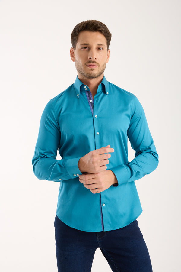 Camicia Uomo Roma Iconic Satin Verde