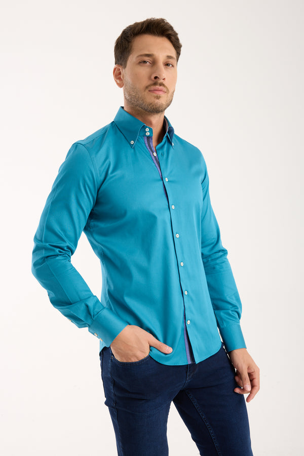Camicia Uomo Roma Iconic Satin Verde