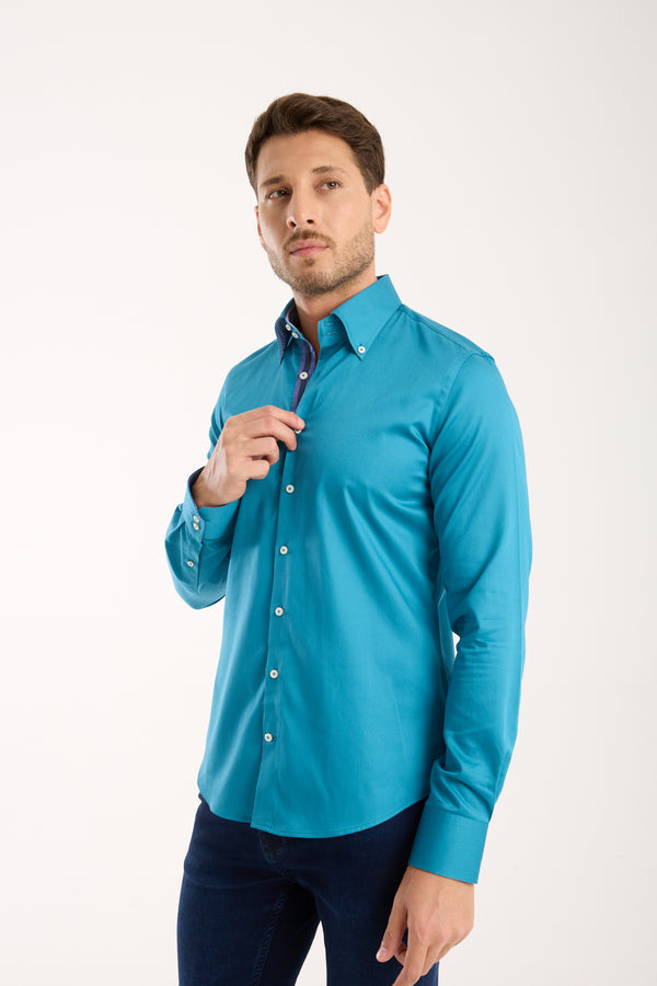 Camicia Uomo Roma Iconic Satin Verde