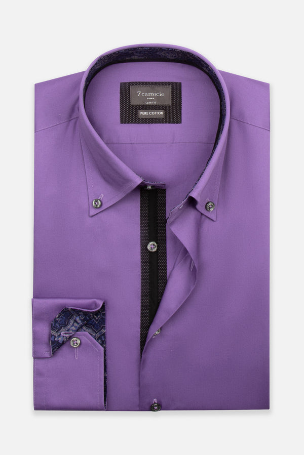 Chemise Homme Roma Iconic Satin Violet