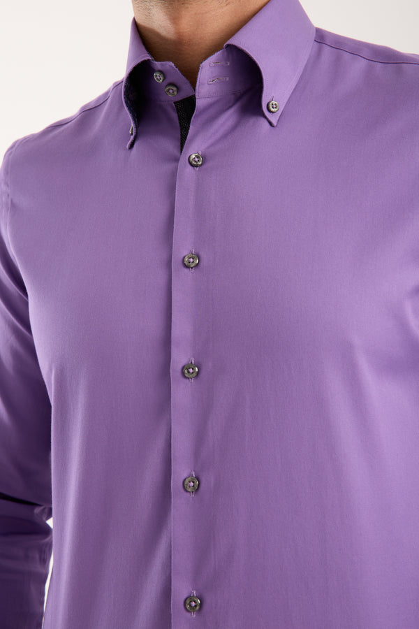 Chemise Homme Roma Iconic Satin Violet
