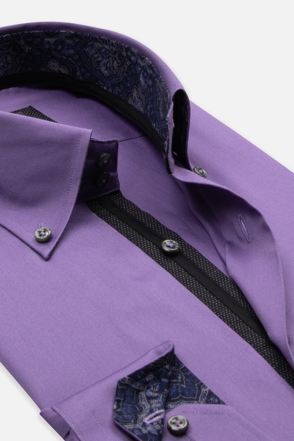 Chemise Homme Roma Iconic Satin Violet