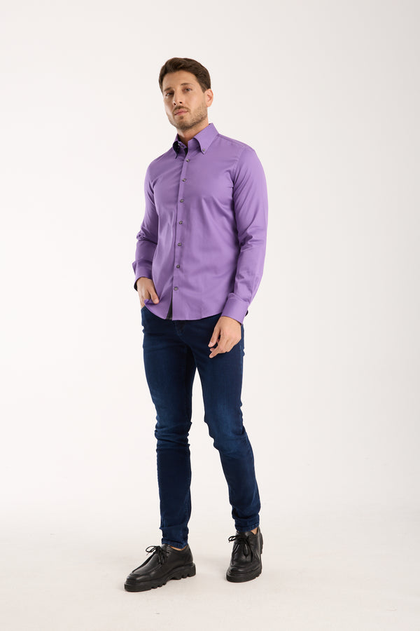 Chemise Homme Roma Iconic Satin Violet