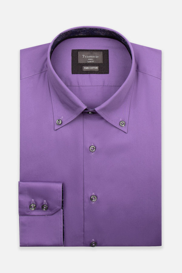 Chemise Homme Roma Iconic Satin Violet