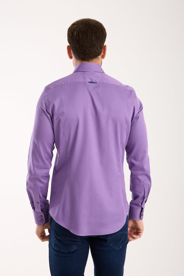 Chemise Homme Roma Iconic Satin Violet