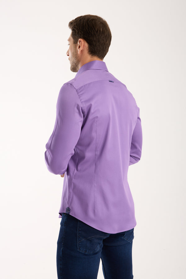 Chemise Homme Roma Iconic Satin Violet