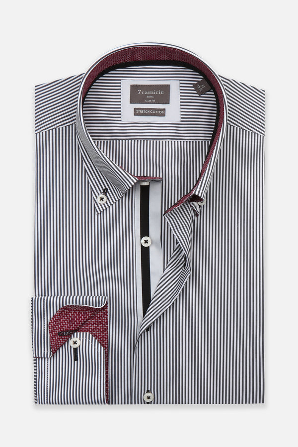 Roma Iconic Poplin Man Shirt White Black