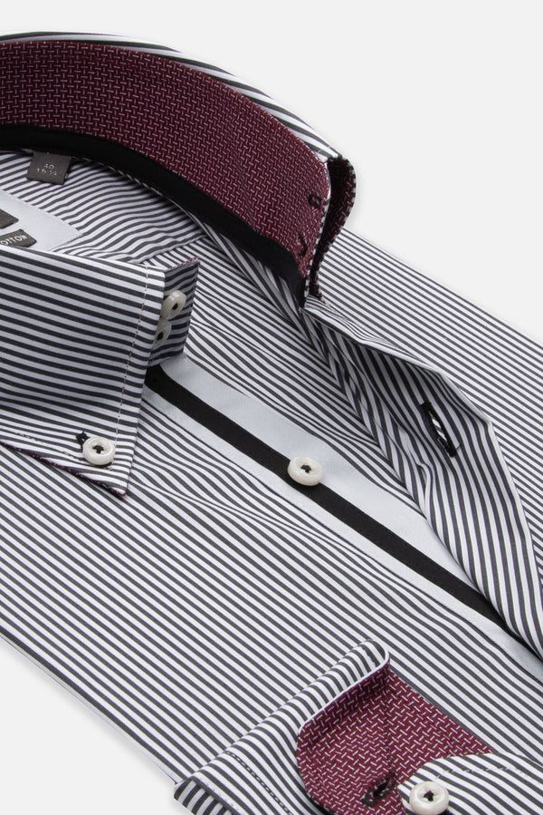 Roma Iconic Poplin Man Shirt White Black