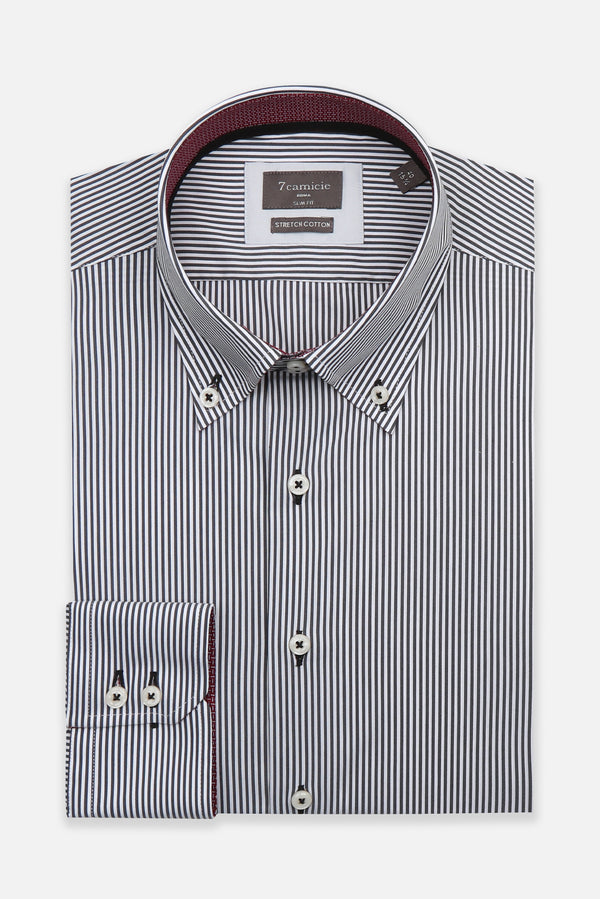 Roma Iconic Poplin Man Shirt White Black