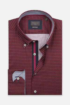 Roma Iconic Poplin Stretch Man Shirt Purple White