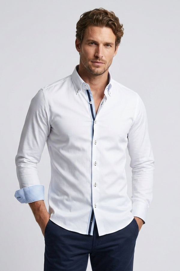 Camisa Hombre Roma Iconic Satin Blanco