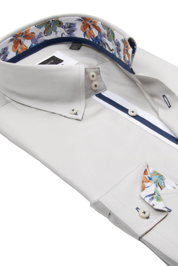 Roma Iconic Satin Men’s Shirt Grey