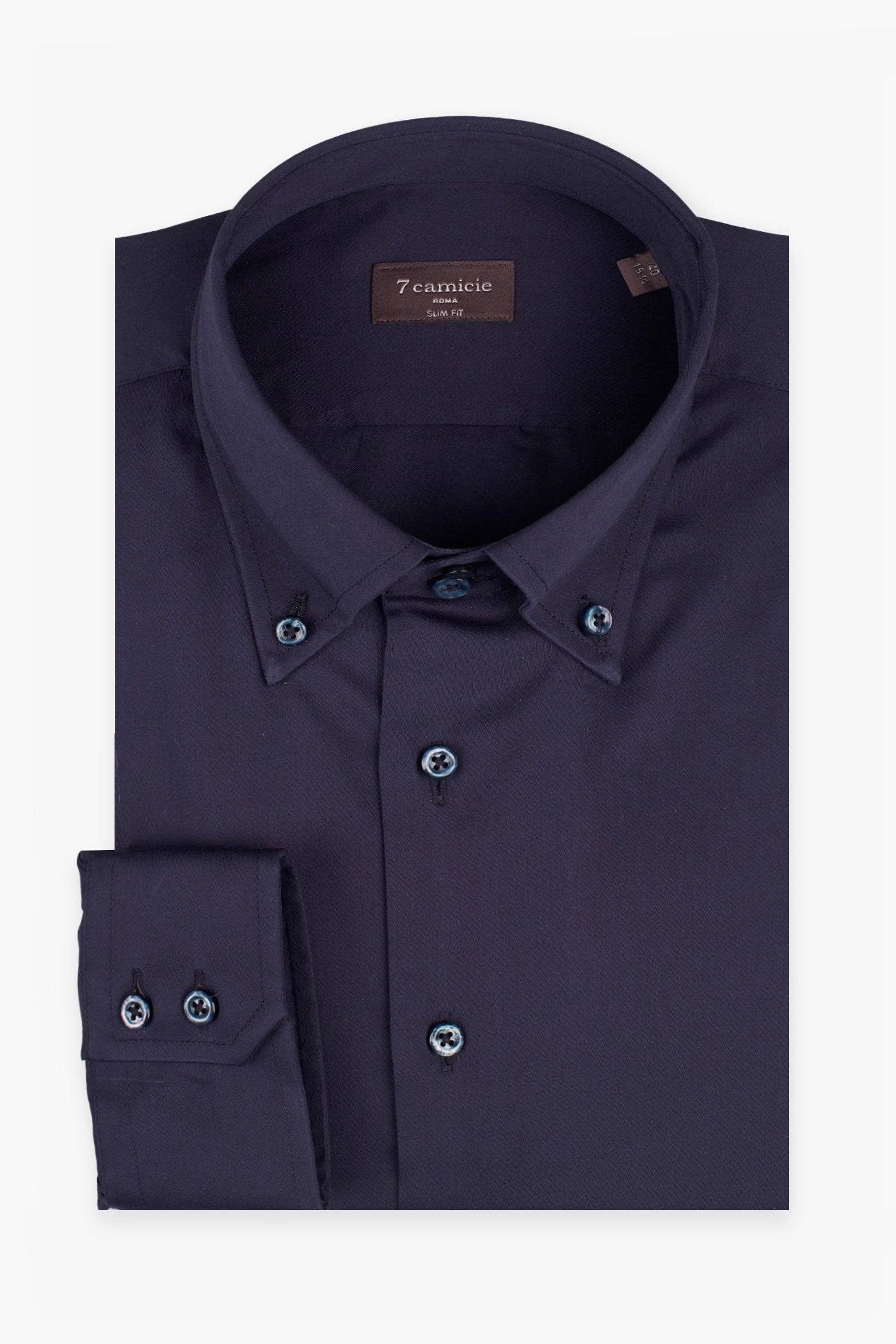 Camicia Uomo Roma Essential Satin Blu – Camicie - Main Image