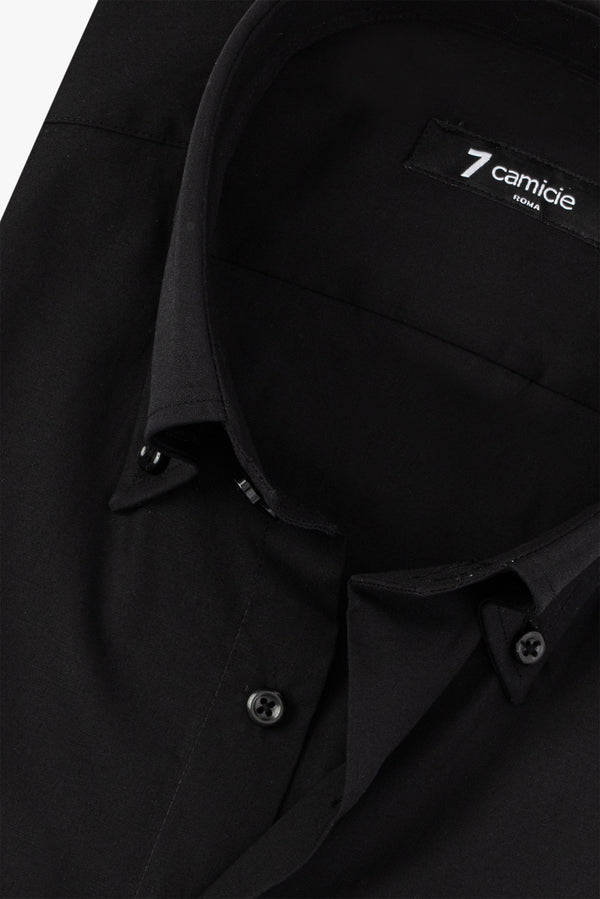 Camicia Uomo Roma Essential Popelin Stretch Nero