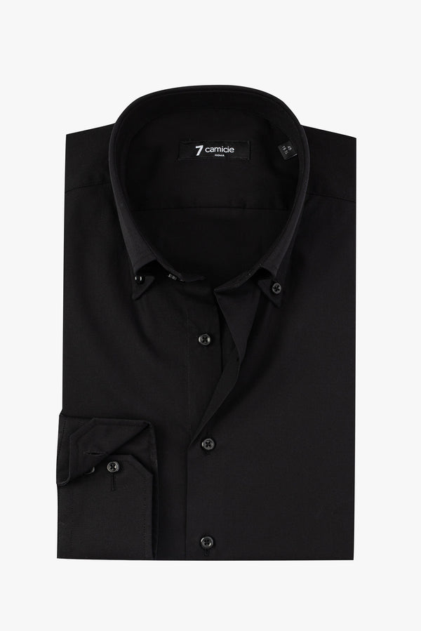 Roma Essentials Poplin Stretch Man Shirt Black