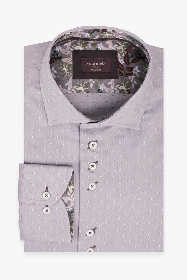 Chemise Homme Oxford Gris Blanc