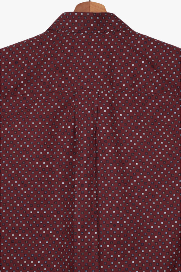 Chemise Homme en Popeline rouge et grise