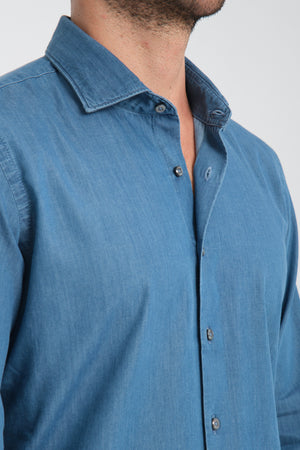 Chemise Homme Denim Bleu