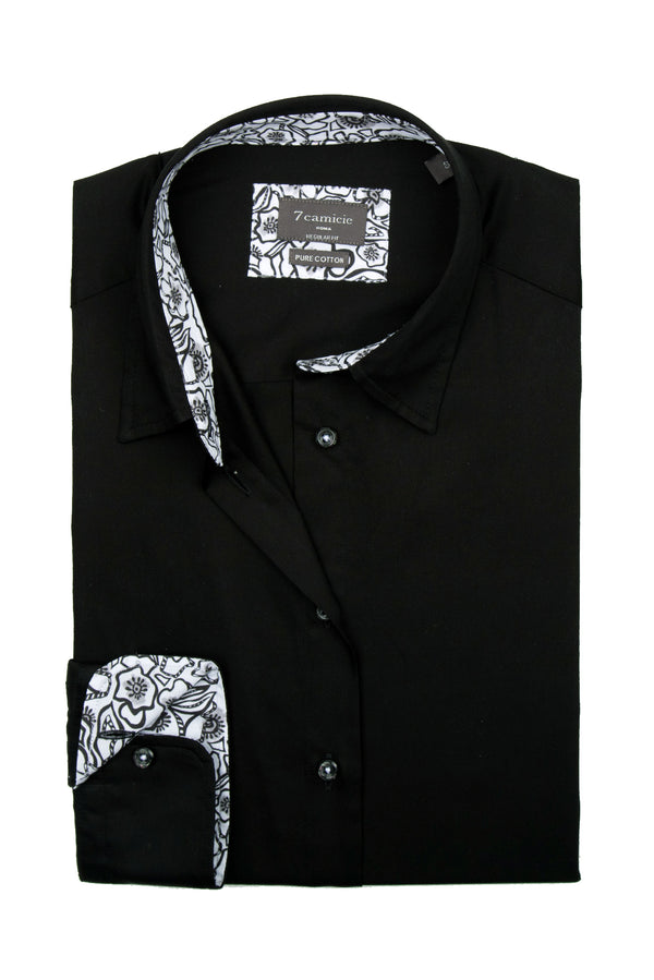 Camicia Donna Satin Nero