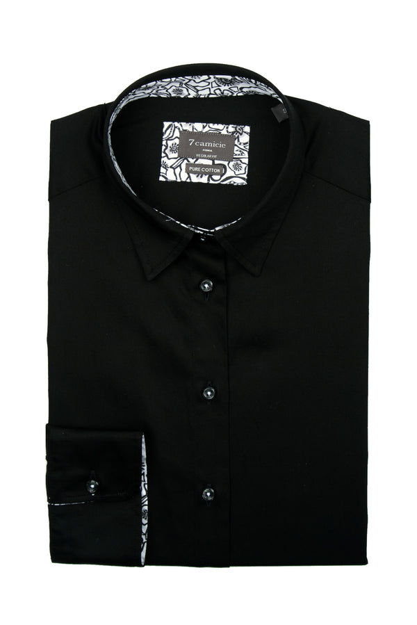 Camicia Donna Satin Nero