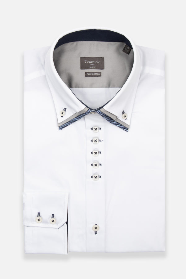 Camicia Uomo Vesuvio Iconic Satin Bianco