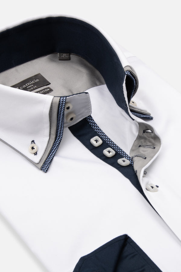 Camicia Uomo Vesuvio Iconic Satin Bianco