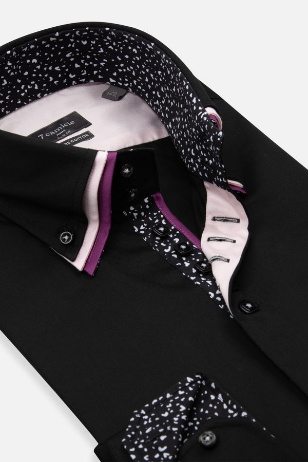 Camicia Uomo Vesuvio Iconic Satin Nero