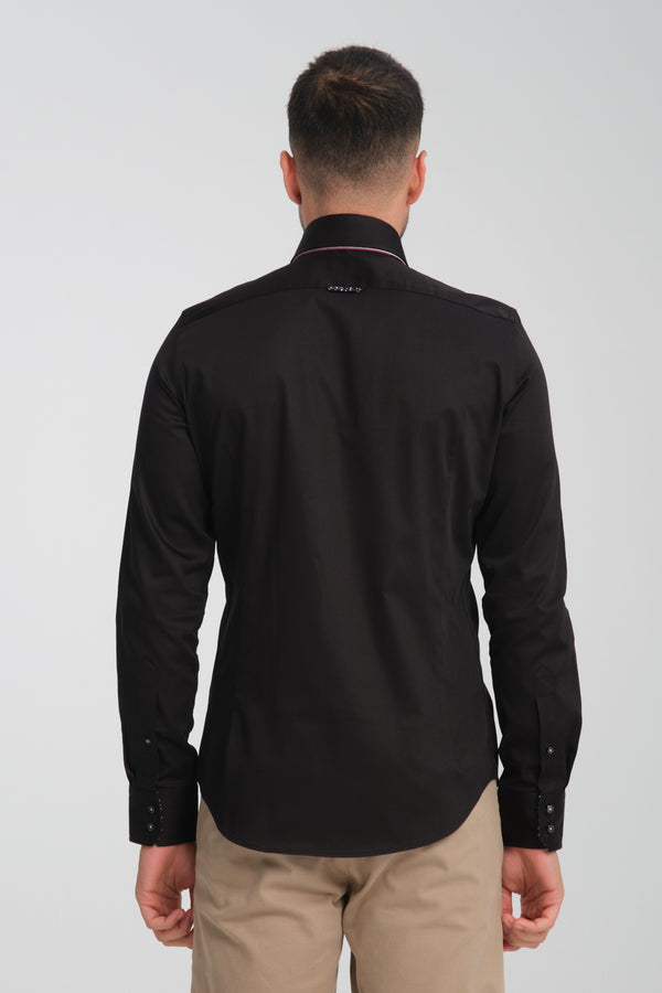 Camicia Uomo Vesuvio Iconic Satin Nero